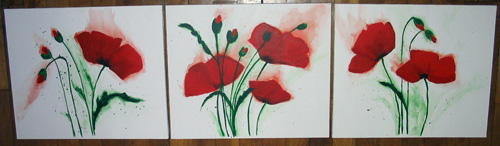 triptyque coquelicots