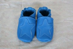 Chaussons souples à étoiles en cuir, les bleus